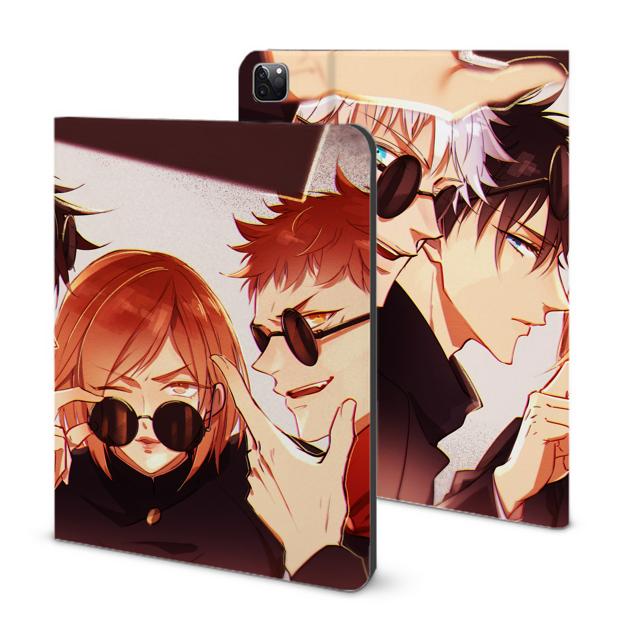 （画像用） 呪術廻戦 Jujutsu Kaisen IPad ケース ブック型 PUレザー TPU 耐衝撃 軽量 薄型 ペン収納なし 全面保護 IPad 各モデル対応
